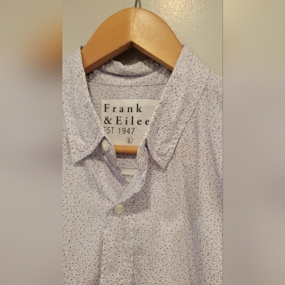 FRANK AND EILEEN Finbar Style Floral Print Button up Cotton Shirt Sz L - Picture 3 of 13